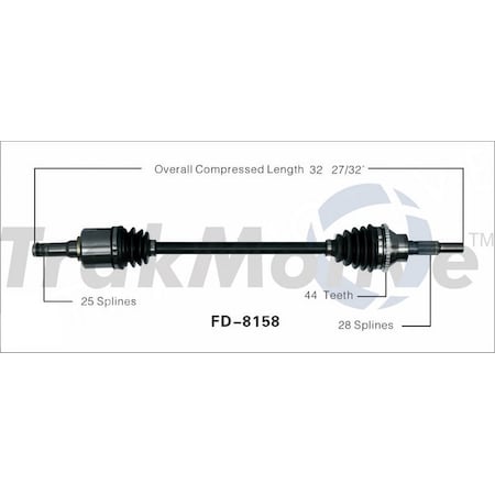 Surtrack Axle Cv Axle Shaft, Fd-8158 FD-8158